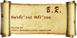 Balázsi Rózsa névjegykártya