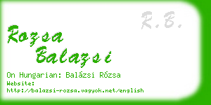 rozsa balazsi business card