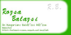 rozsa balazsi business card
